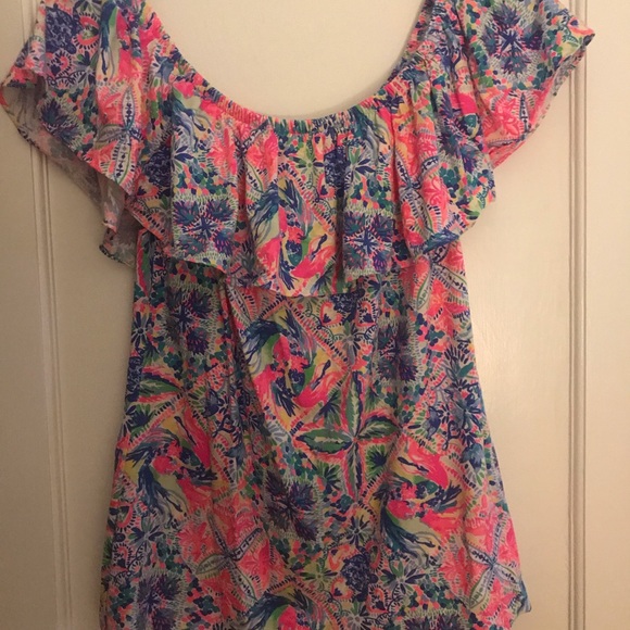 Lilly Pulitzer Tops - Lilly Pulitzer off the shoulder blouse